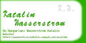 katalin wasserstrom business card